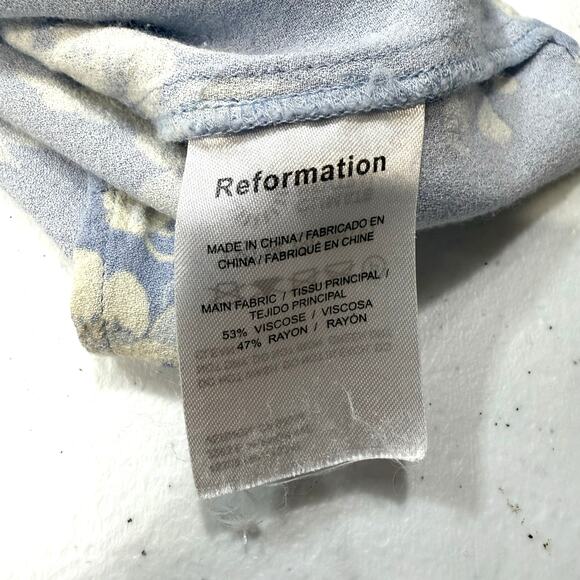 Reformation Reverie blue floral Dress Size 0 - Picture 4 of 8